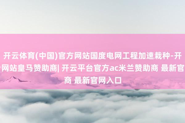 开云体育(中国)官方网站国度电网工程加速栽种-开云平台网站皇马赞助商| 开云平台官方ac米兰赞助商 最新官网入口