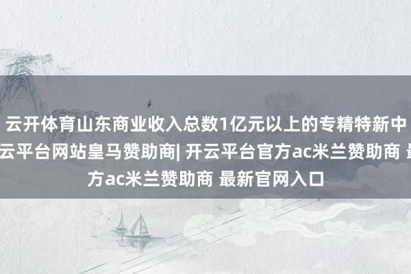 云开体育山东商业收入总数1亿元以上的专精特新中小企业中-开云平台网站皇马赞助商| 开云平台官方ac米兰赞助商 最新官网入口