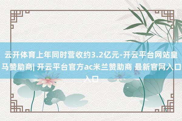 云开体育上年同时营收约3.2亿元-开云平台网站皇马赞助商| 开云平台官方ac米兰赞助商 最新官网入口