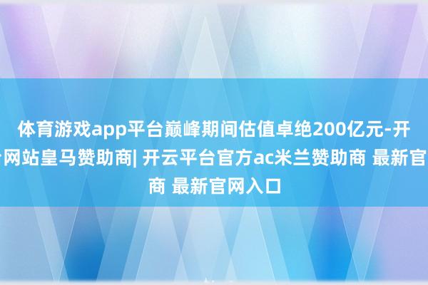 体育游戏app平台巅峰期间估值卓绝200亿元-开云平台网站皇马赞助商| 开云平台官方ac米兰赞助商 最新官网入口