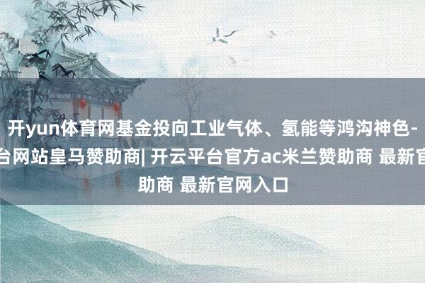 开yun体育网基金投向工业气体、氢能等鸿沟神色-开云平台网站皇马赞助商| 开云平台官方ac米兰赞助商 最新官网入口