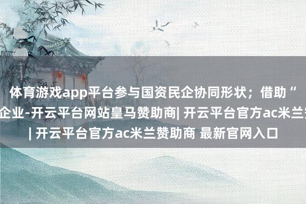 体育游戏app平台参与国资民企协同形状；借助“秒批领照”快速开办企业-开云平台网站皇马赞助商| 开云平台官方ac米兰赞助商 最新官网入口
