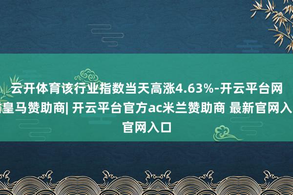 云开体育该行业指数当天高涨4.63%-开云平台网站皇马赞助商| 开云平台官方ac米兰赞助商 最新官网入口