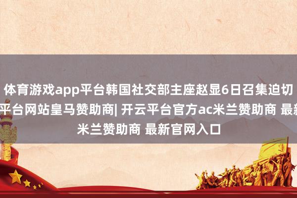 体育游戏app平台韩国社交部主座赵显6日召集迫切会议-开云平台网站皇马赞助商| 开云平台官方ac米兰赞助商 最新官网入口